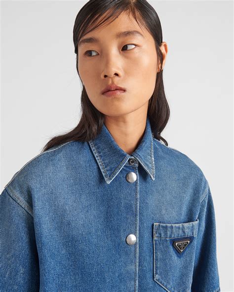 prada denim shirt women's